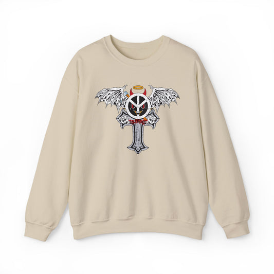 Blxph3my Wings and Cross Crewneck