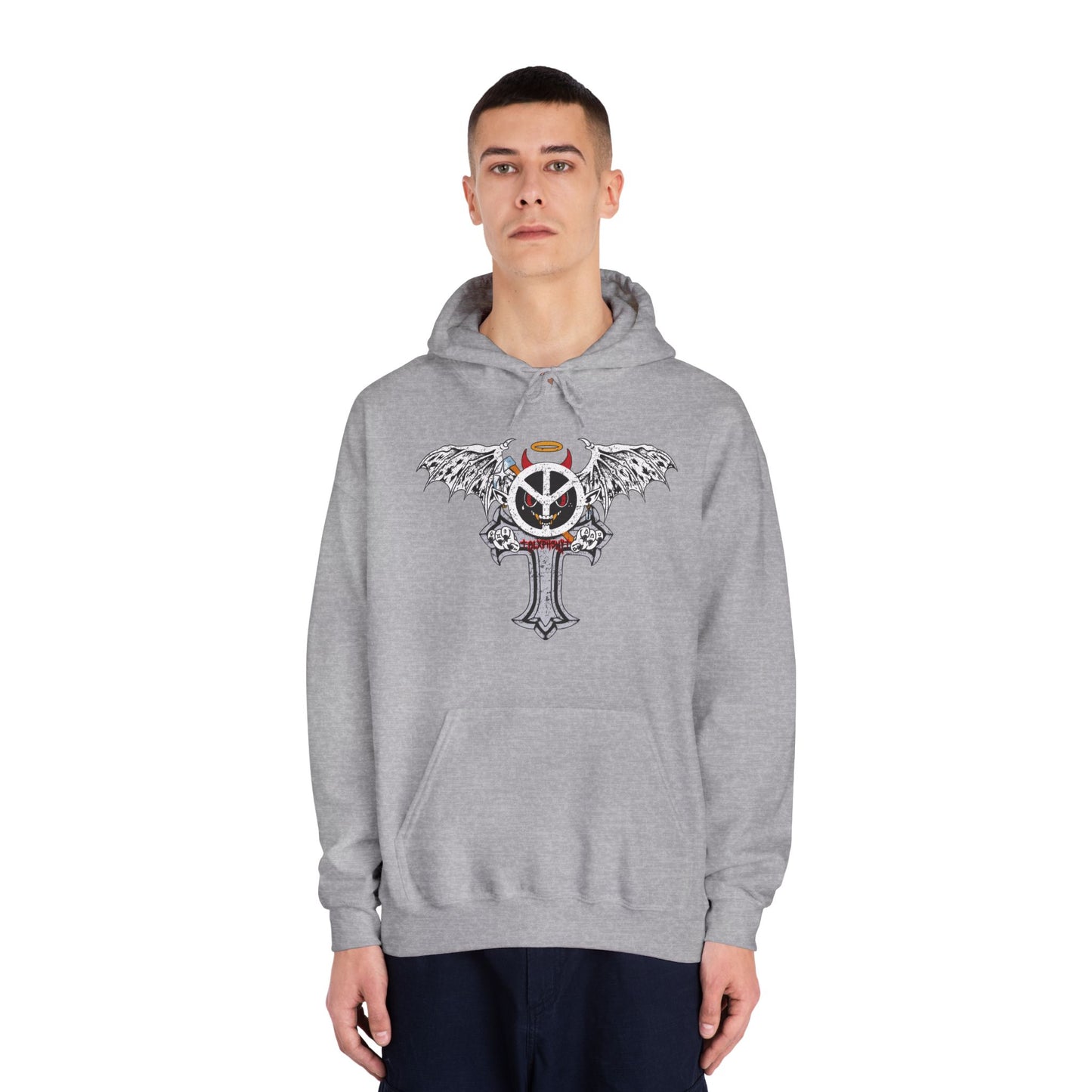 Blxph3my Wings and Cross Adult Hoodie