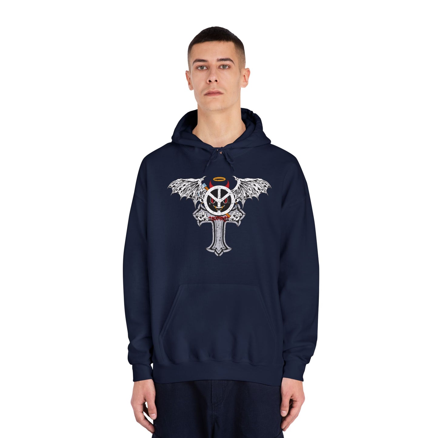 Blxph3my Wings and Cross Adult Hoodie