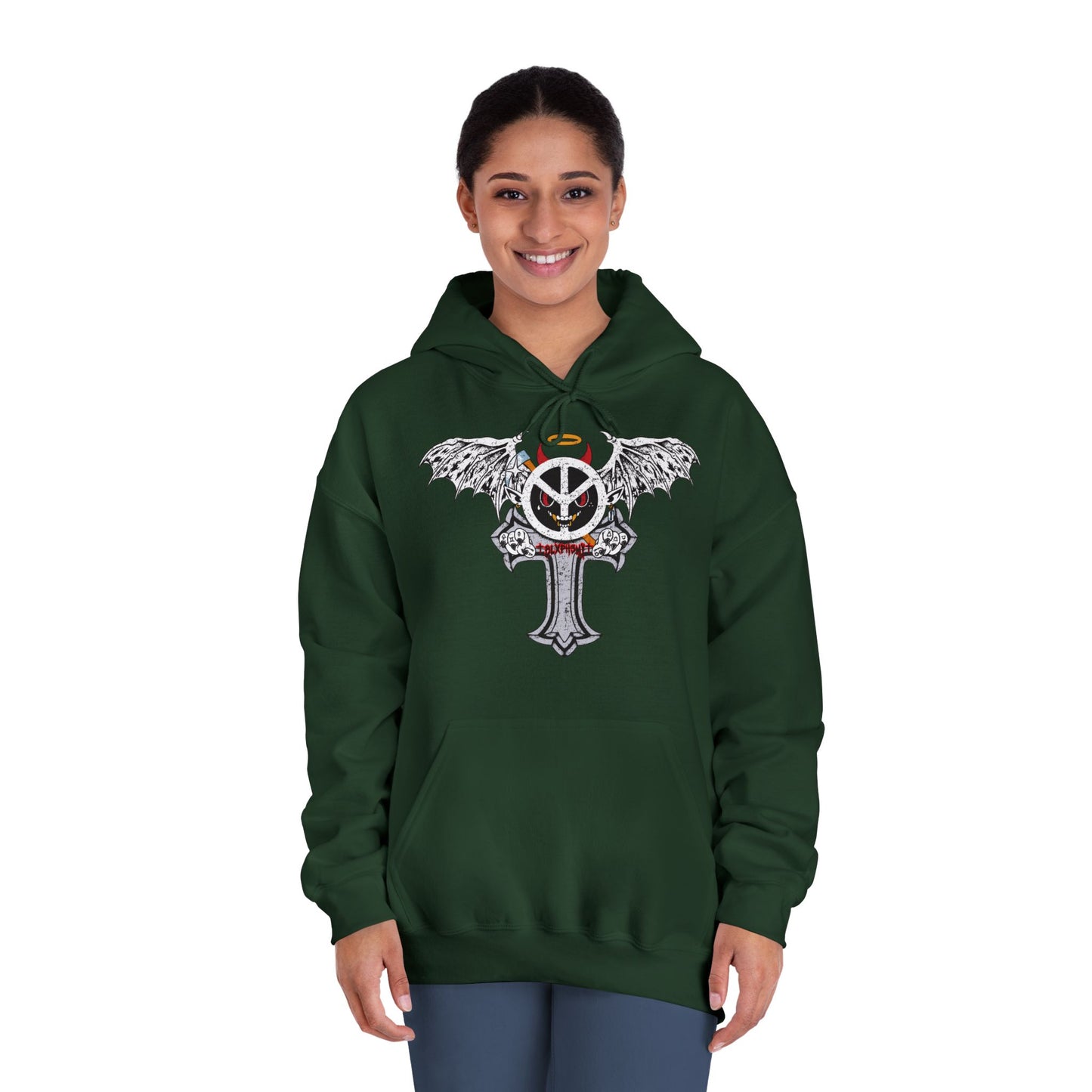 Blxph3my Wings and Cross Adult Hoodie