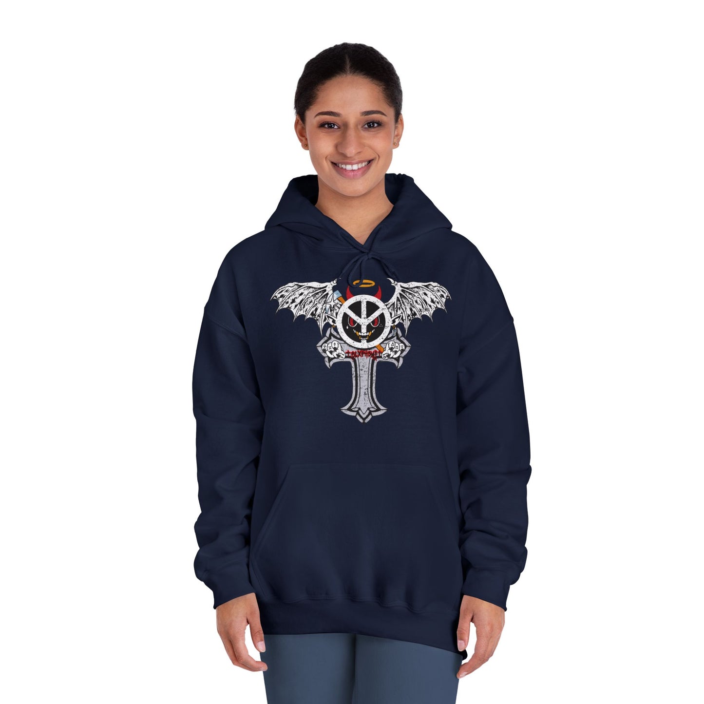 Blxph3my Wings and Cross Adult Hoodie