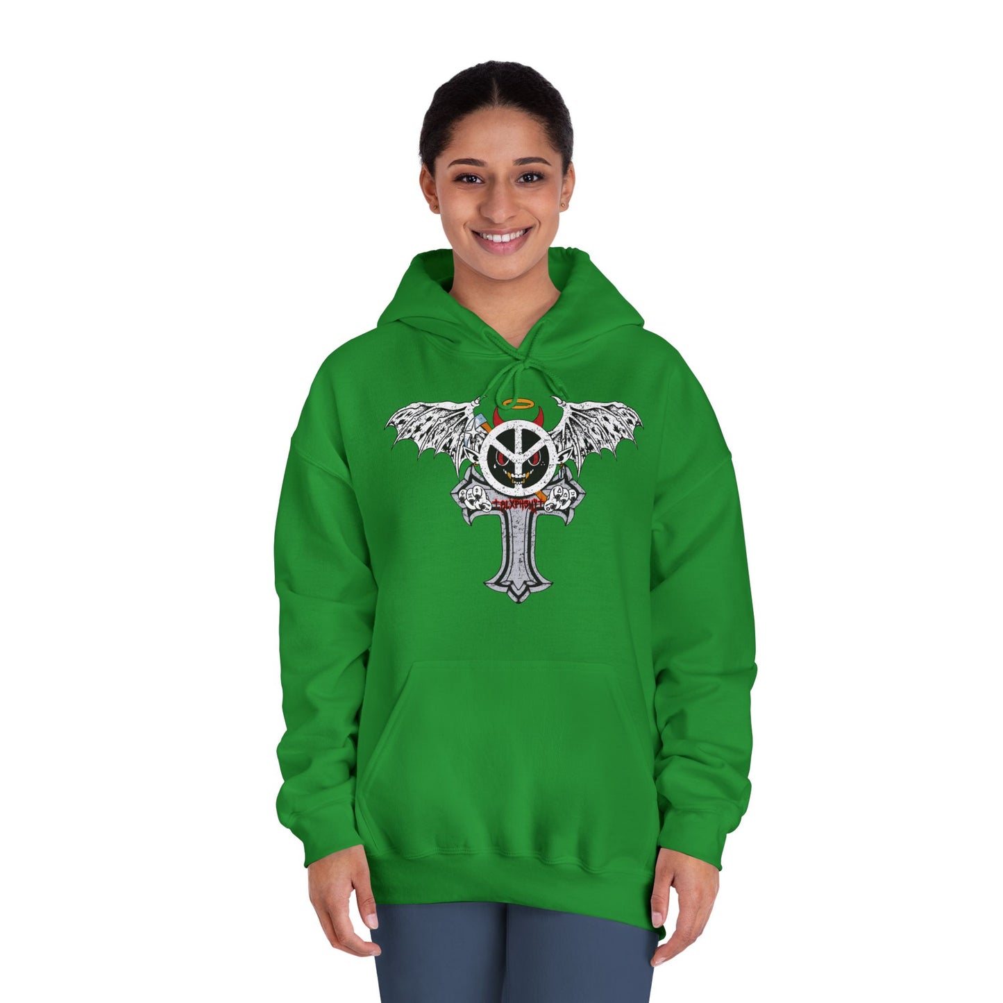 Blxph3my Wings and Cross Adult Hoodie