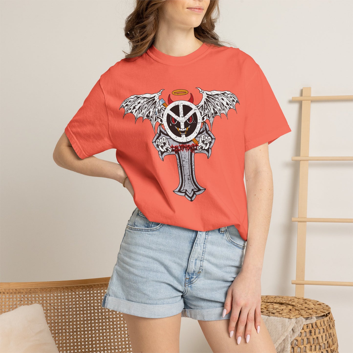 Blxph3my Wings and Cross T-shirt